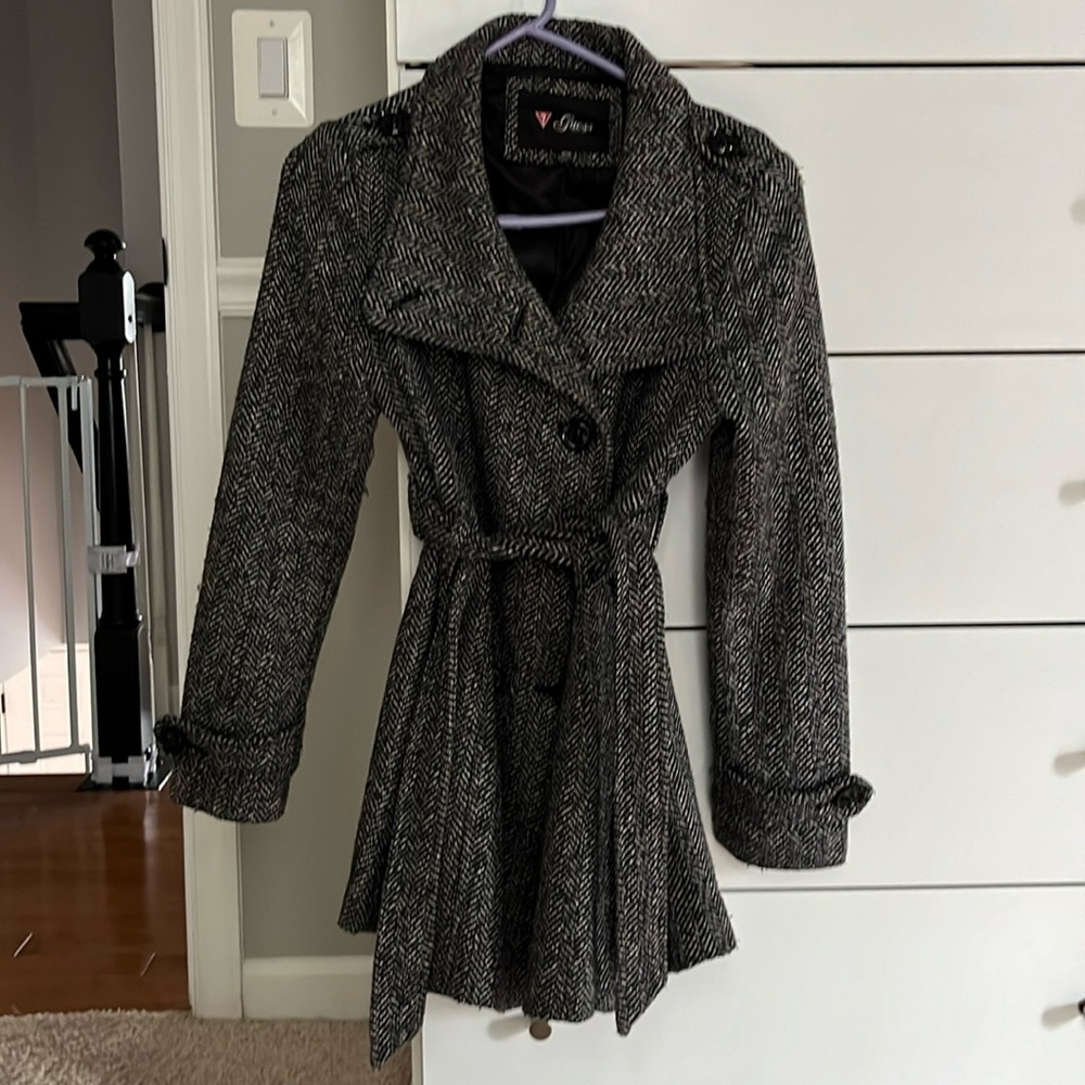 Herringbone Peacoat by Guess